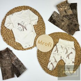 MROFI kisfiú 2 részes szett, zsiráf mintával-bézs