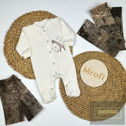 MROFI hosszu ujjú  pamut rugdalózó ,patentos --Zsiráf