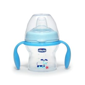   Chicco Natural Feeling csőrös itatópohár - kék mintás 6h +