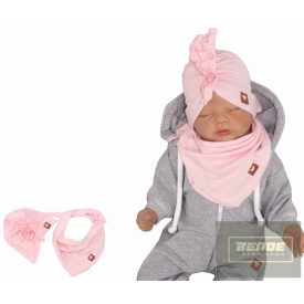 Zyzio&Zuzia TURBÁNSAPKA + Kendő-rózsaszín