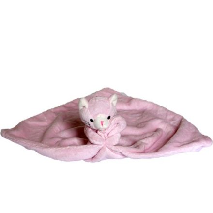 Plüss állatos nyunyakendő 30cm / Rózsaszín cica