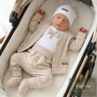 Zyzio&Zuzia 5 részes  keresztelőruha szett ,bodyval , bézs