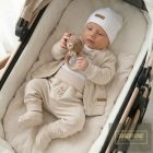 Zyzio&Zuzia 5 részes  keresztelőruha szett ,bodyval , bézs