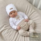 Zyzio&Zuzia 5 részes  keresztelőruha szett ,bodyval , bézs