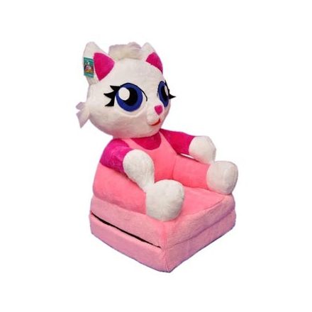 Smyk figurás,kihajtható plüss fotel Rózsaszín Cica