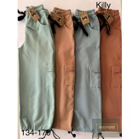   Killy nagylány pamut , állítható szárbőségű  nadrág -almazöld 2026 tavasz