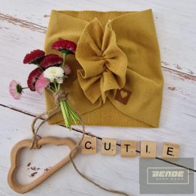   Zyzio&Zuzia -széles,turbán jellegű pamut fejpánt -mustár