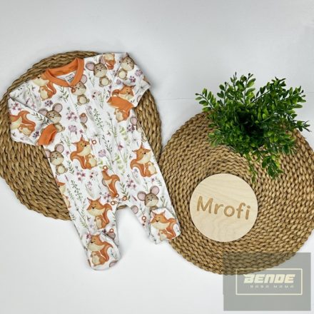 MROFI hosszu ujjú  pamut rugdalózó ,patentos --Állatok-róka