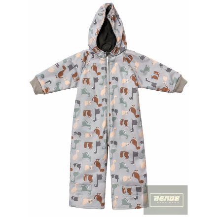 WIKIDS Soft shell , vízlepergetős overál -bézs dínós