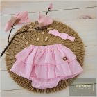 Zyzio&Zuzia 2 részes nyári szett pelenkatartó bugyi és fejpánt-rózsaszín