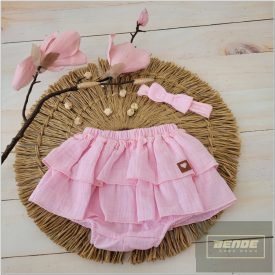   Zyzio&Zuzia 2 részes nyári szett pelenkatartó bugyi és fejpánt-rózsaszín