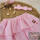 Zyzio&Zuzia 2 részes nyári szett pelenkatartó bugyi és fejpánt-rózsaszín