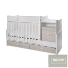 Lorelli Trend PLUS kombi ágy 70x165 cm - White & Light Oak ÚJ