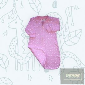   Leo-Poldi Pamut hosszu ujjú  hálózsák rózsaszín-szívecskés