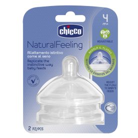   Chicco Natural Feeling etetőcumi 4hó+ (2 db) változtatható folyás  