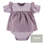 EEVI botanic rövid ujjú ,body napozó ,lila