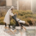 PETITE&MARS Téli szett Arctic 4in1 bundazsák + kézmelegítő kesztyű babakocsira Furry Rose Petal