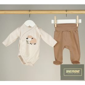 MROFI kisfiú 2 részes szett, bárányka  mintával-bézs