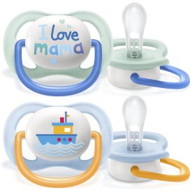   Philips AVENT SCF080/01 Ultra air játszócumi Text 0-6 hó fiús 2 db