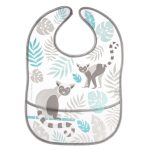   Canpol babies műanyag zsebes előke-tépőzáras-JUNGLE kék