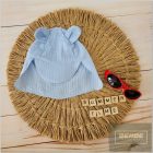 Zyzio&Zuzia Muszlin nyári füles sapka babáknak -kék