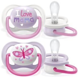   Philips AVENT SCF080/02 Ultra air játszócumi Text 0-6 hó lányos 2 db