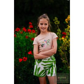 Chipi & Chips virágmintás rövid ujjú felső- bézs