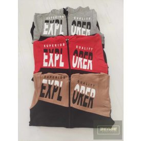 Chipi&Chips fiú kapucnis ,cipzáros szabadidő felső-barna