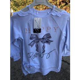 Chipi & Chips nagylány pamut masnis rövidujjú /fehér