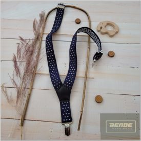   Zyzio&Zuzia elegáns nadrágtartó sötétkék ,fehér pöttyökkel