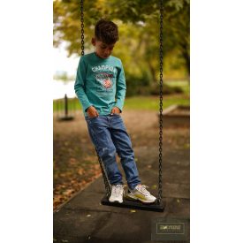 Chipi&Chips fiú hosszu ujjú felső -türkiz,kosárlabda