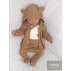 Zyzio&Zuzia 5 részes babakelengye szett:body+nadrág+sapka+kesztyű+kabát -bézs