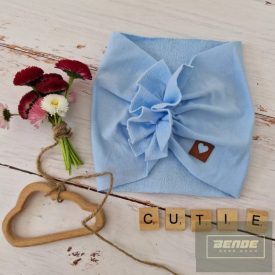   Zyzio&Zuzia -széles,turbán jellegű pamut fejpánt -világoskék