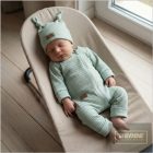 Kazum 2 részes baba szett ,cipzáras rugdalózó és sapka-akvamarin