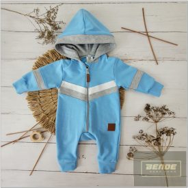 Zyzio&Zuzia pamut kapucnis átmeneti overál -kék-szürke