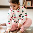 EEVI kislány hosszu ujjú felső CHERRY DR ECRU 