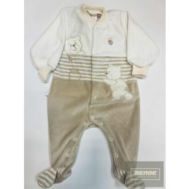 Leo poldi hosszú ujjú  plüss rugdalózó-bézs-maci