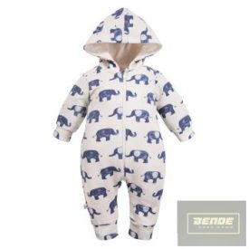 EEvi DR  kisfiú ,lábfej nélküli pamut overál-ekrü kék