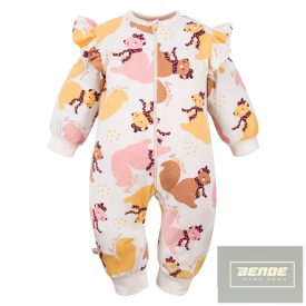   EEVI Fluffy Tails kislány pamut rugdalózó-ekrü ,lábfej nélküli